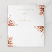 素朴フローラ秋秋結婚金ゴールド プレイスカード (外部開封)
