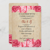 素朴フローラ結婚のカード招待状 招待状 (正面/裏面)