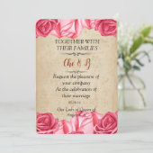 素朴フローラ結婚のカード招待状 招待状 (スタンド正面)