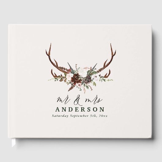 素朴フローラ結婚のシーティングプラン ゲストブック (正面)