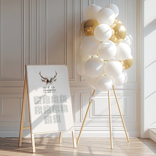 素朴フローラ結婚のシーティングプラン ポスター