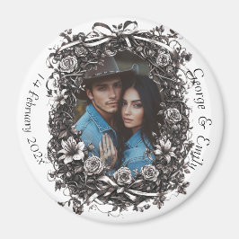 素朴フローラ結婚のセピア。 マグネット