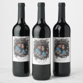 素朴フローラ結婚のセピア。 ワインラベル (ボトル)