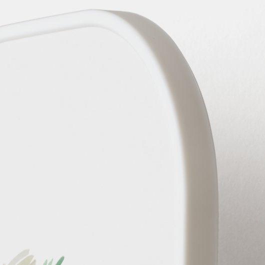 素朴フローラ結婚のモノグラムと写真 ピックルボールラケット (左詳細)