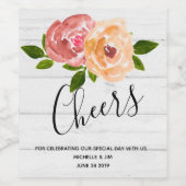 素朴フローラ結婚のワインのラベル ワインラベル (シングルラベル)