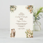 素朴フローラ結婚の優雅さモダン 招待状 (スタンド正面)