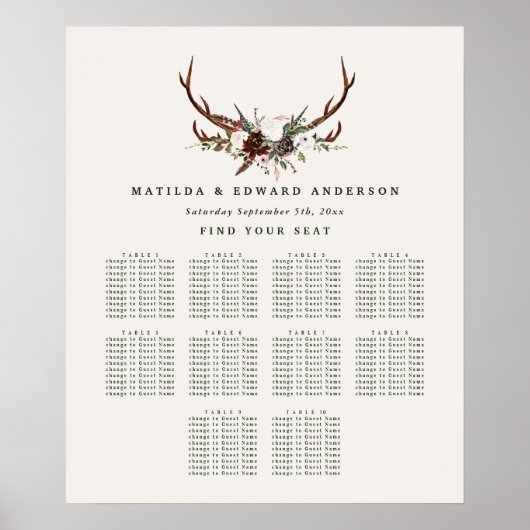 素朴フローラ結婚の座席計画 ポスター (正面)