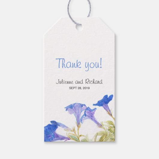 素朴フローラ結婚の感謝のギフトラベル ギフトタグ (正面)