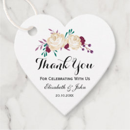 素朴フローラ結婚の感謝メッセージカード フェイバータグ