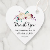 素朴フローラ結婚の感謝メッセージカード フェイバータグ (裏面)