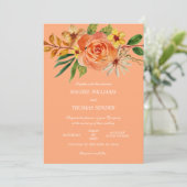 素朴フローラ結婚の秋の水彩インビタティ 招待状 (スタンド正面)