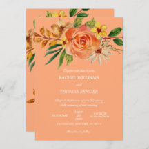 素朴フローラ結婚の秋の水彩インビタティ