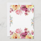 素朴フローラ結婚の秋の水彩探査 招待状 (裏面)