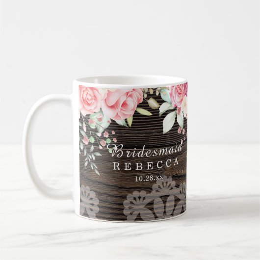 素朴フローラ結婚の花嫁 コーヒーマグカップ (左)