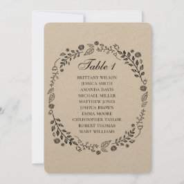 素朴フローラ結婚の。国クラフトの座席表 招待状