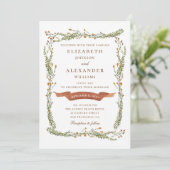 素朴フローラ結婚の。国花。植物学の 招待状 (スタンド正面)