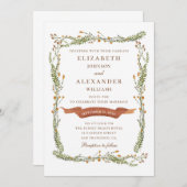 素朴フローラ結婚の。国花。植物学の 招待状 (正面/裏面)