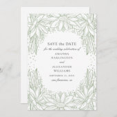 素朴フローラ結婚の。緑の国花 セーブザデート (正面/裏面)