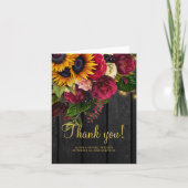 素朴フローラ結婚ウッド感謝してい君 サンキューカード (正面)