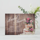 素朴フローラ結婚ケーキエレガントブライダルシャワー 招待状 (スタンド正面)