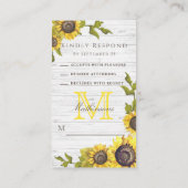 素朴フローラ結婚ズ白木ひまわりRSVP エンクロージャーカード (裏面)