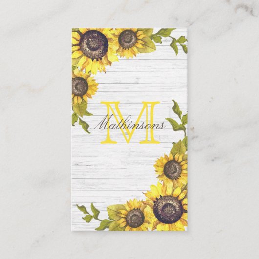 素朴フローラ結婚ズ白木ひまわりRSVP エンクロージャーカード (正面)