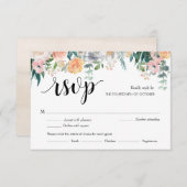 素朴フローラ結婚ダスク対応カード 出欠カード (正面/裏面)