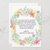 素朴フローラ結婚リースサンキューカード サンキューカード (正面/裏面)