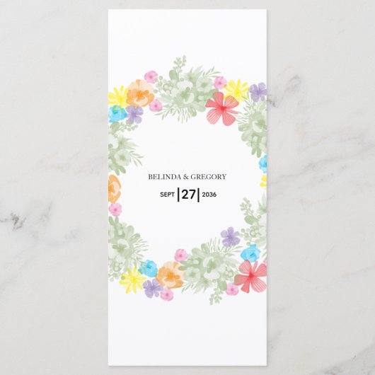 素朴フローラ結婚リース メニュー (裏面)