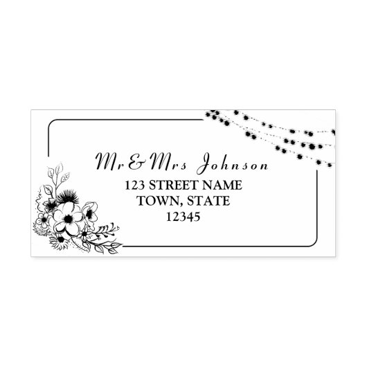 素朴フローラ結婚差出人住所 セルフインキングスタンプ (デザイン)