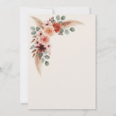 素朴フローラ結婚式招待状の背景 招待状 (裏面)