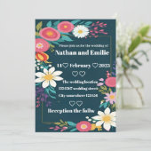 素朴フローラ結婚式招待状 招待状 (スタンド正面)