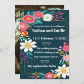 素朴フローラ結婚式招待状 招待状 (正面/裏面)