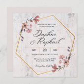 素朴フローラ結婚式招待状 招待状 (正面/裏面)