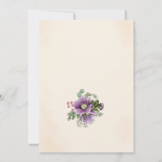 素朴フローラ結婚式招待状 招待状 (裏面)