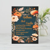 素朴フローラ結婚式招待状 招待状 (スタンド正面)