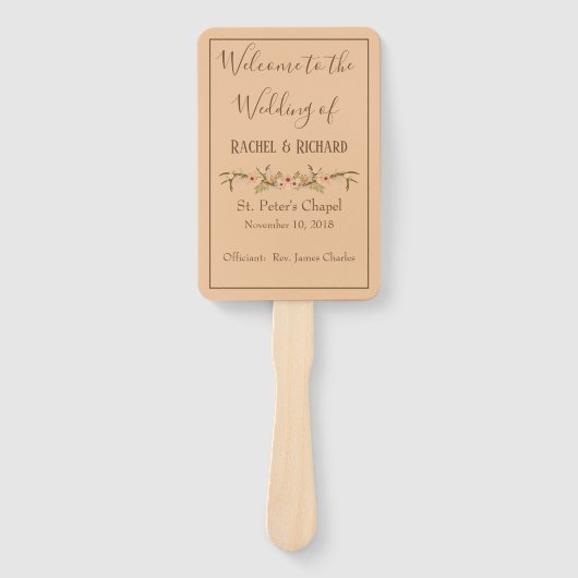 素朴フローラ結婚式 プログラム ハンドファン (正面)