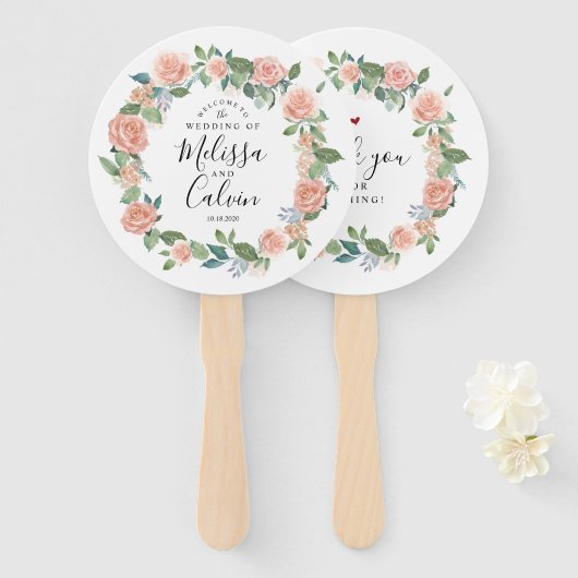 素朴フローラ結婚歓迎ハンドファン ハンドファン (正面&裏面)