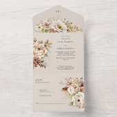 素朴フローラ結婚秋国の花 オールインワン招待状 (内側)