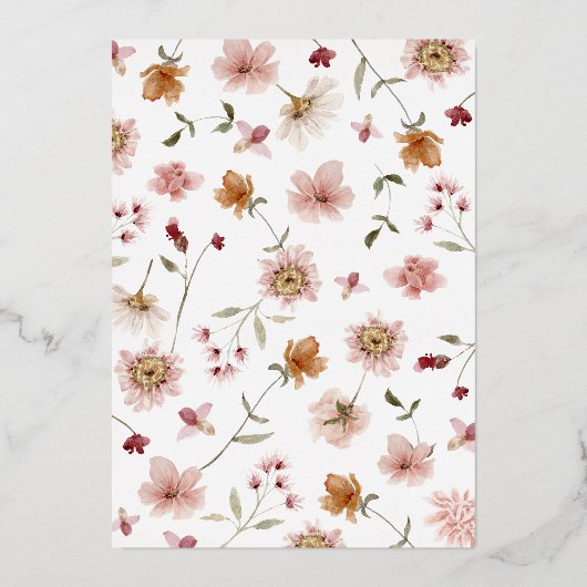 素朴フローラ結婚箔招待状 箔招待状 (裏面)