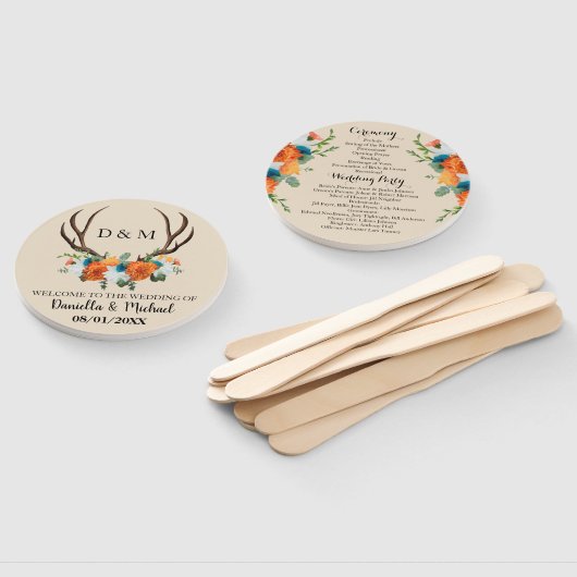 素朴フローラ結婚〔雄ジカの〕枝角式 ハンドファン (組立なし)