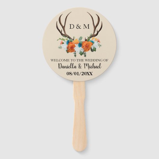 素朴フローラ結婚〔雄ジカの〕枝角式 ハンドファン (正面)