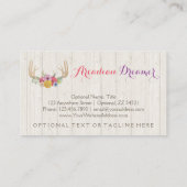 素朴フローラ絵を描〔雄ジカの〕枝角の水の色 名刺 (裏面)