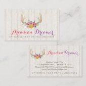 素朴フローラ絵を描〔雄ジカの〕枝角の水の色 名刺 (正面/裏面)