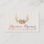 素朴フローラ絵を描〔雄ジカの〕枝角の水の色 名刺 (正面)