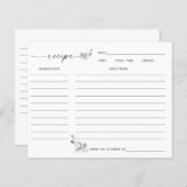 素朴フローラ緑化ブライダルシャワーレシピカード (正面/裏面)