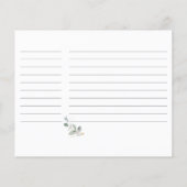 素朴フローラ緑化ブライダルシャワーレシピカード (裏面)