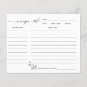 素朴フローラ緑化ブライダルシャワーレシピカード (正面)