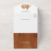 素朴フローラ自然アーチ乾燥ボホパーム結婚ズ オールインワン招待状 (外側)