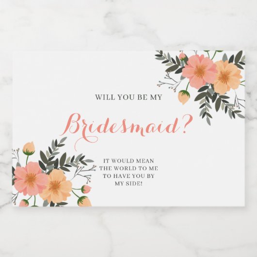 素朴フローラ花嫁付き添い提案書 スパークリングワインラベル (シングルラベル)